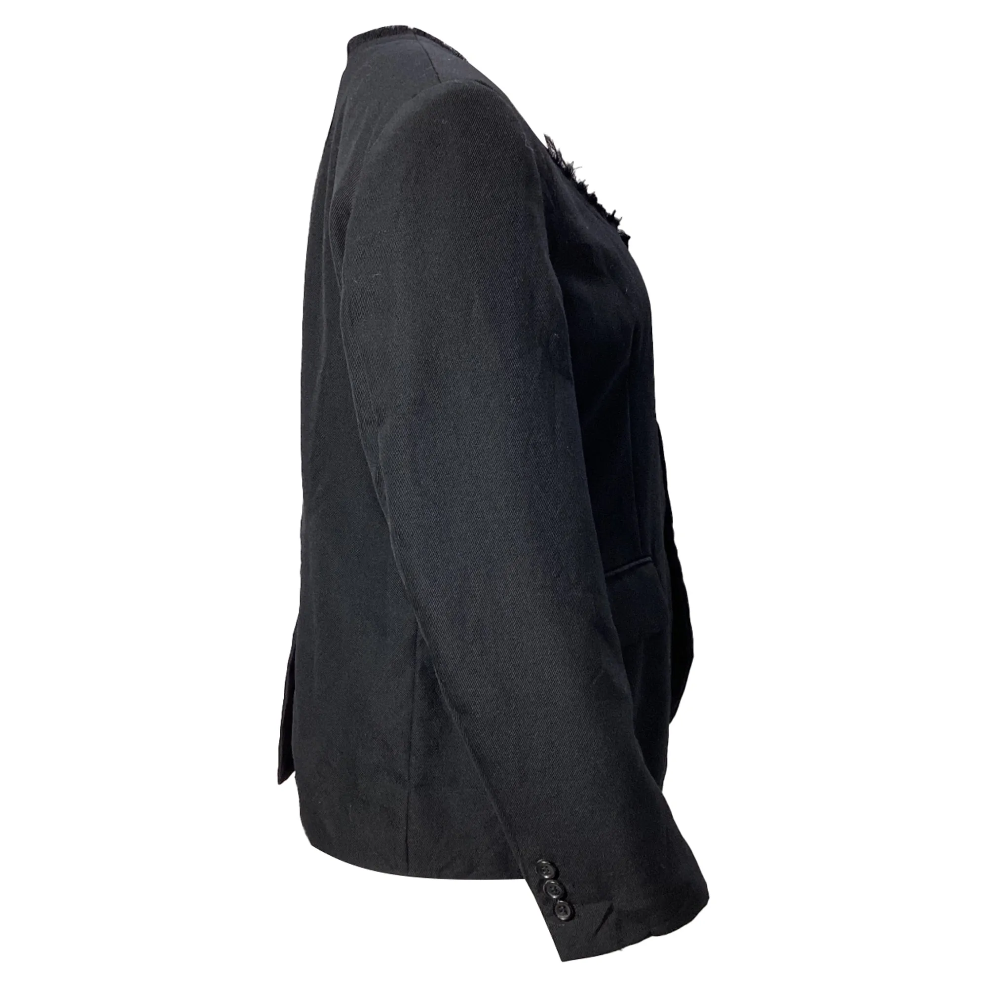 Comme des Garçons Frayed Jacket in Black Wool