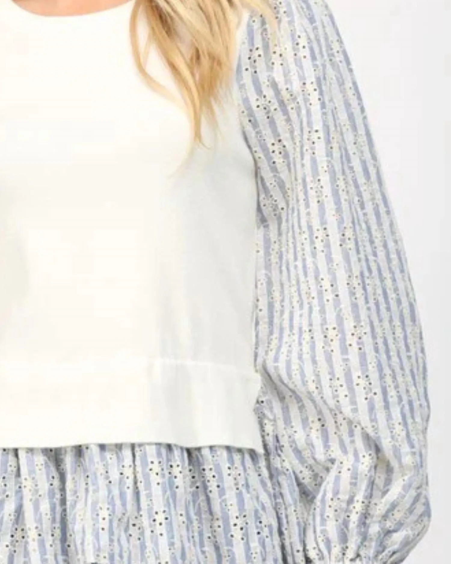 Contrast Stipe Sweater In Blue/white