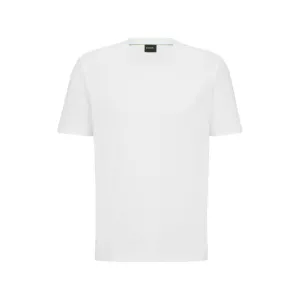Cotton-jersey T-shirt with logo collar