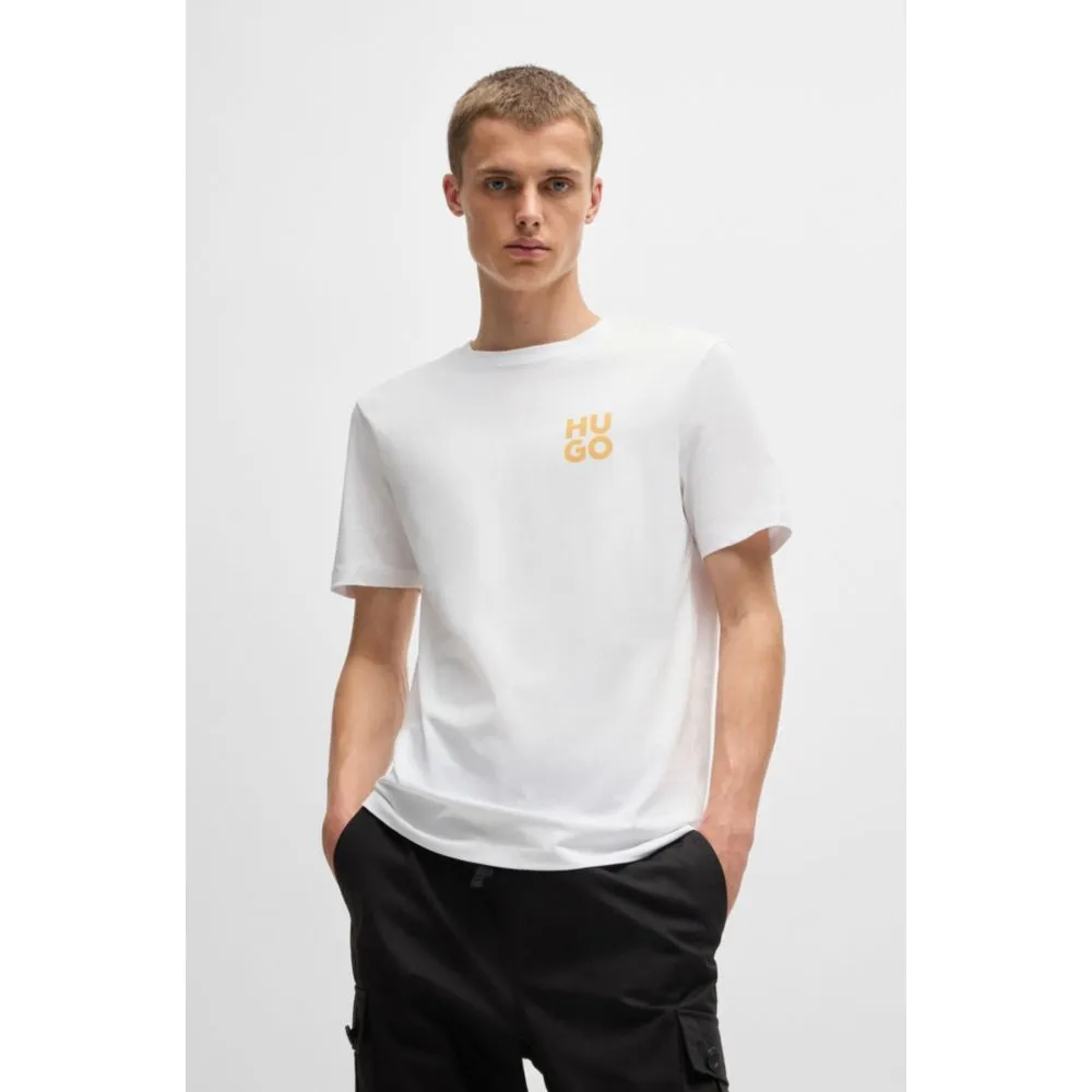 Cotton-jersey T-shirt with stacked logo print