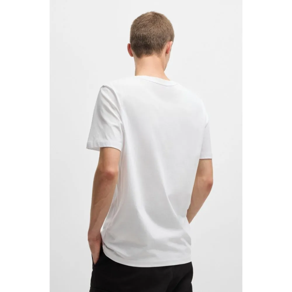 Cotton-jersey T-shirt with stacked logo print