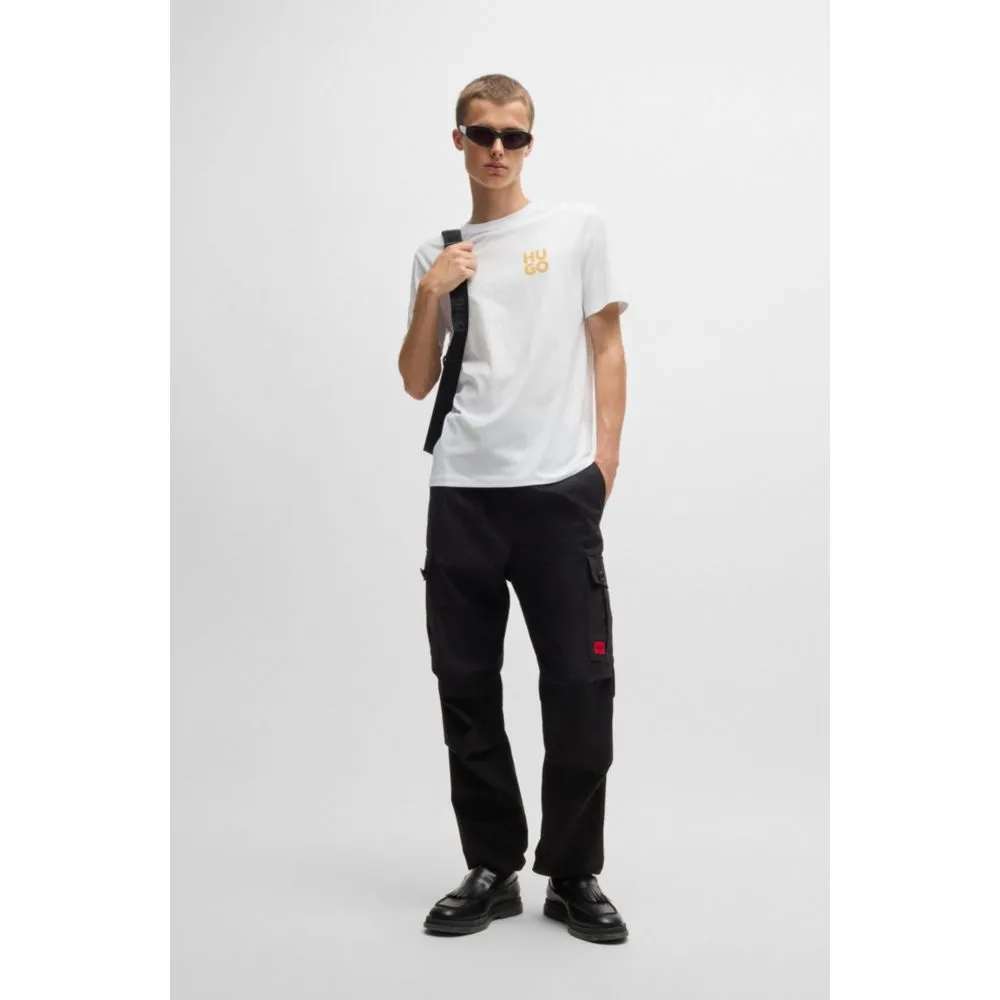 Cotton-jersey T-shirt with stacked logo print