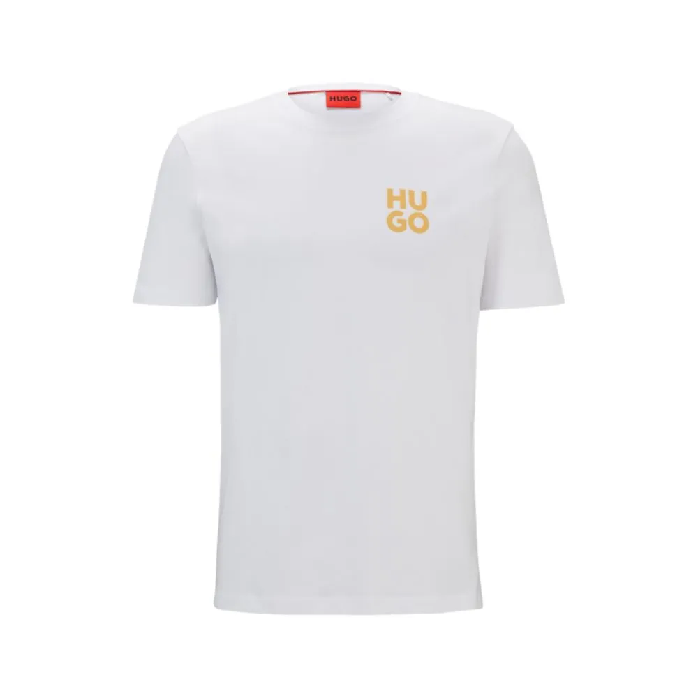 Cotton-jersey T-shirt with stacked logo print