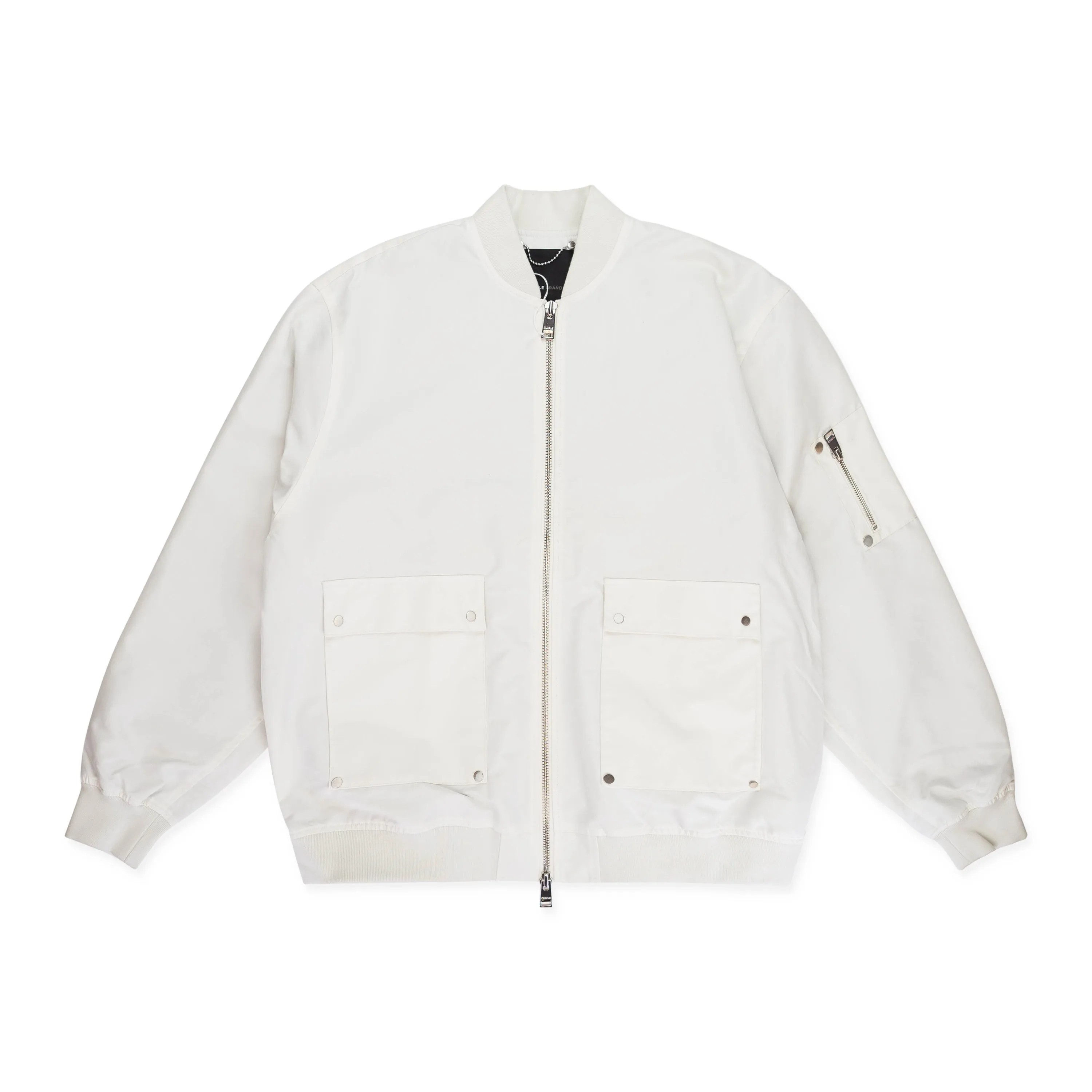 COTTON POLY OVERSIZED OFF WHITE BOMBERS