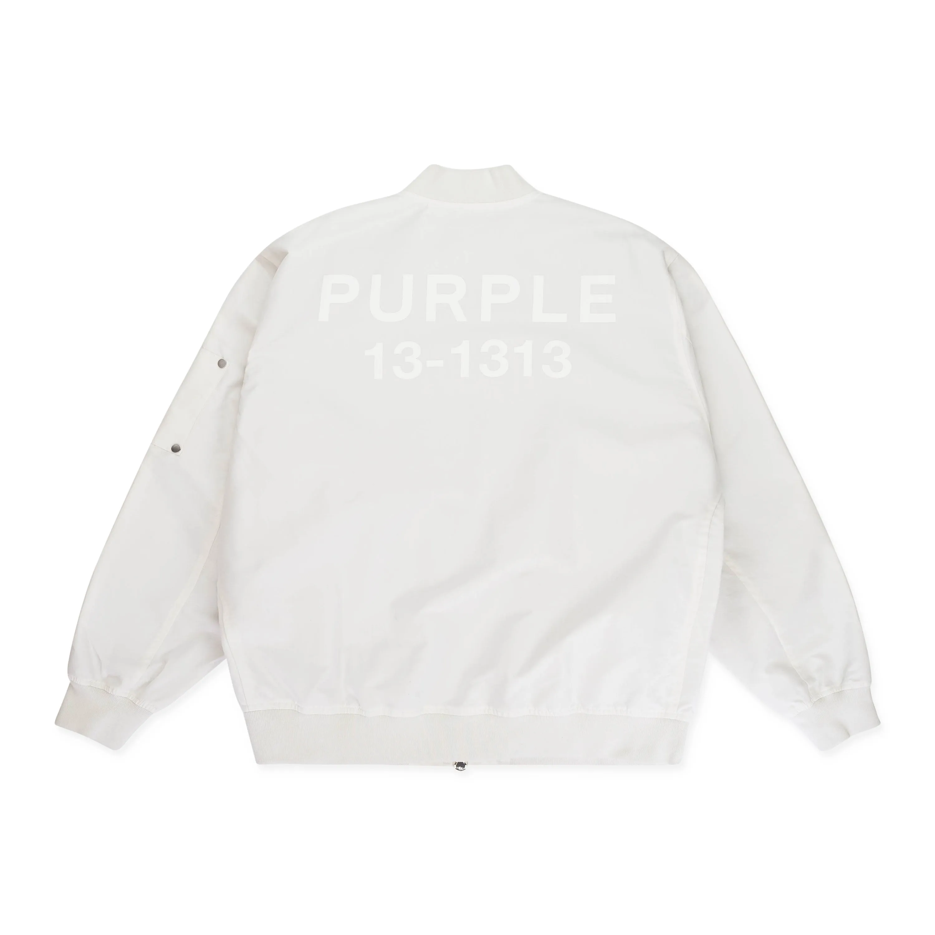 COTTON POLY OVERSIZED OFF WHITE BOMBERS