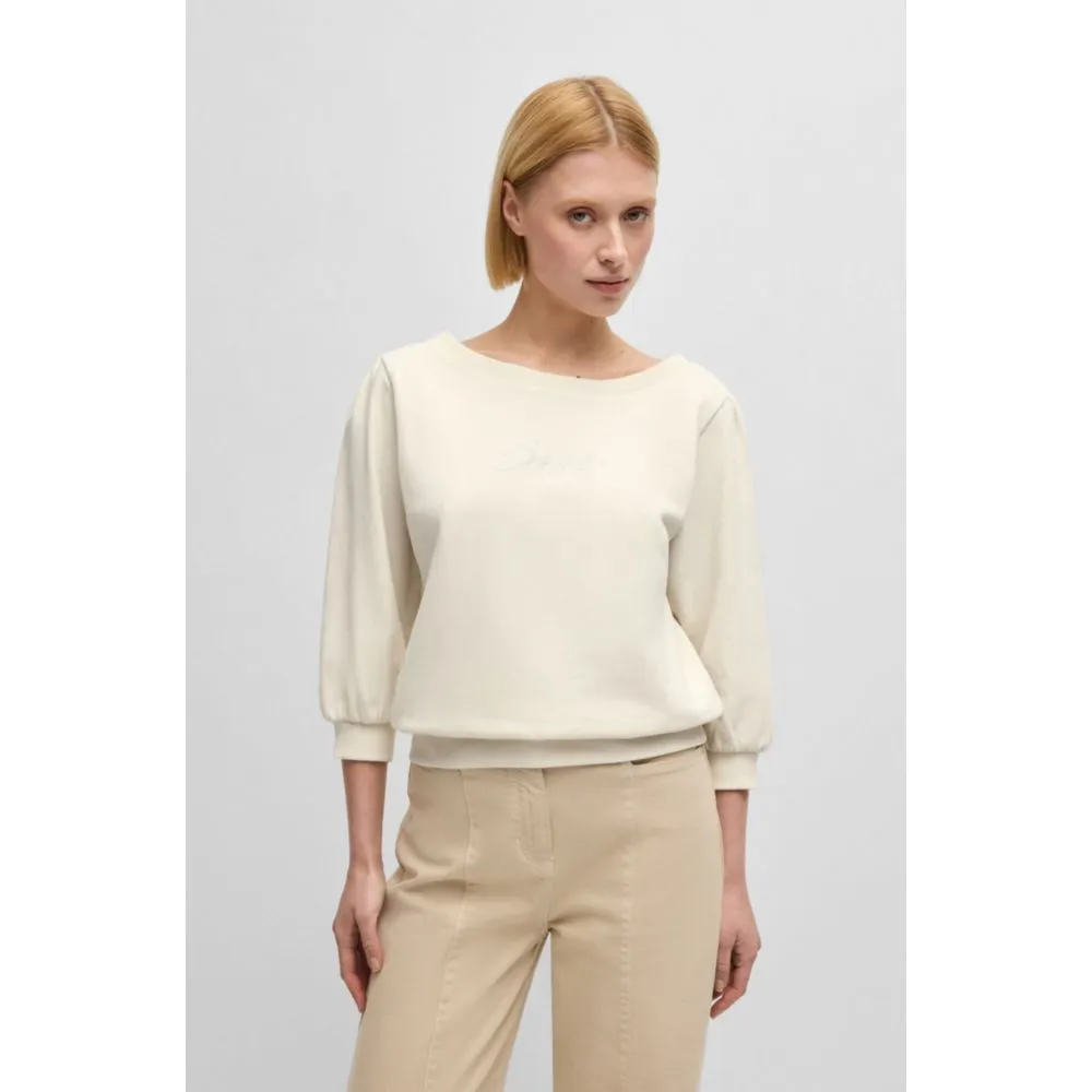 Cotton-terry sweatshirt with crystal-trimmed logo