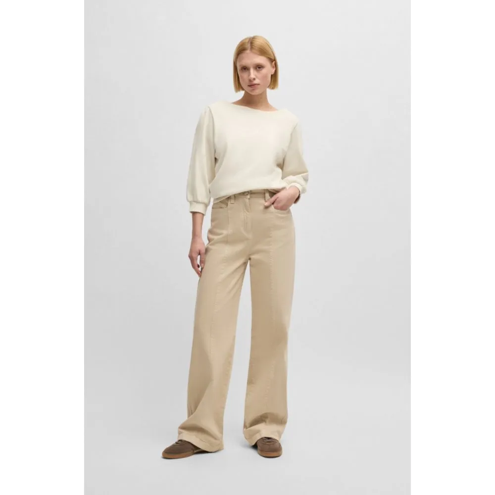 Cotton-terry sweatshirt with crystal-trimmed logo