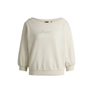 Cotton-terry sweatshirt with crystal-trimmed logo