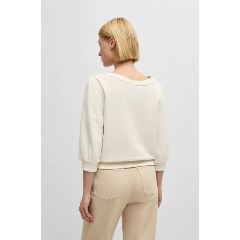 Cotton-terry sweatshirt with crystal-trimmed logo