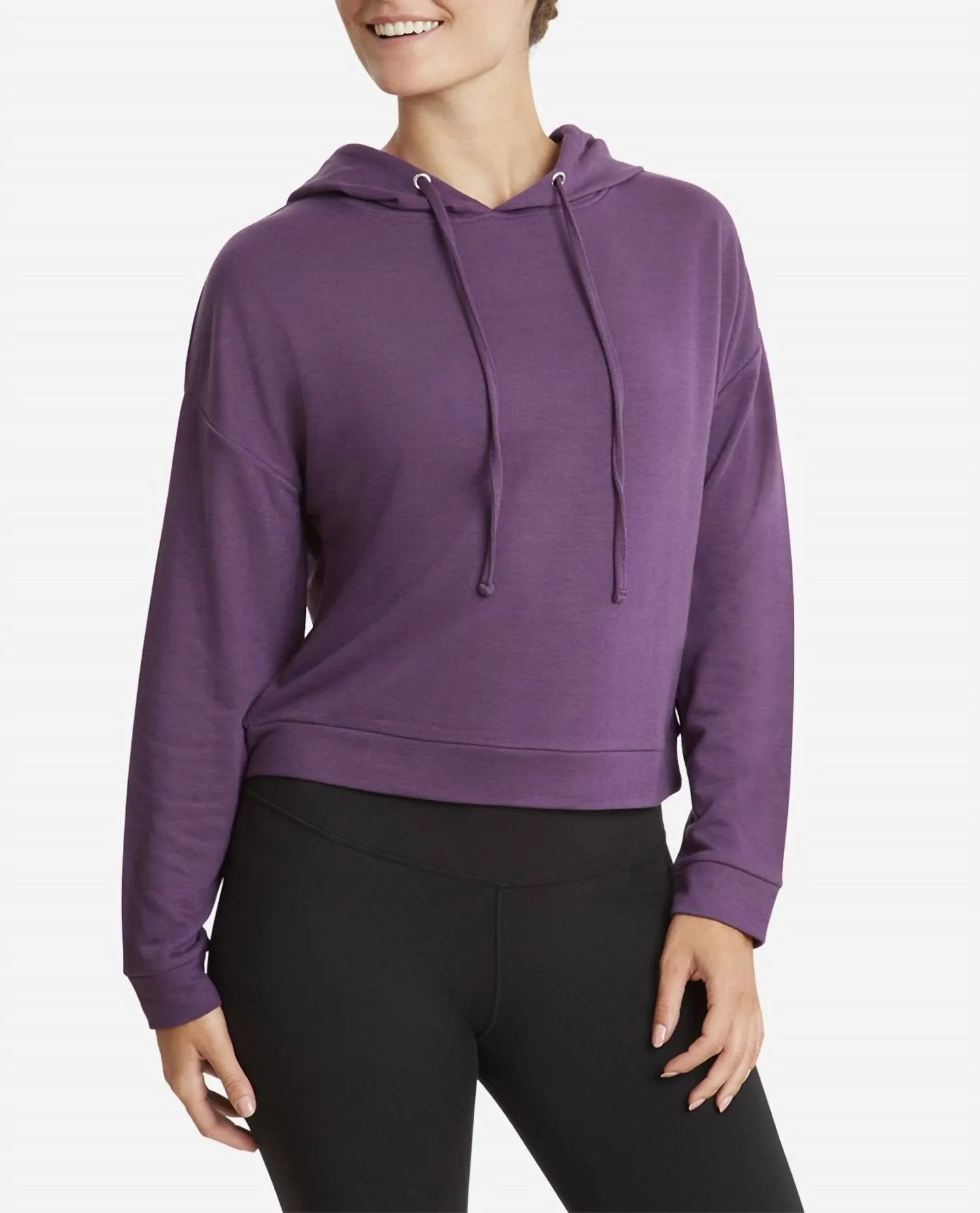Cropped French Terry Hoodie In Cosmos