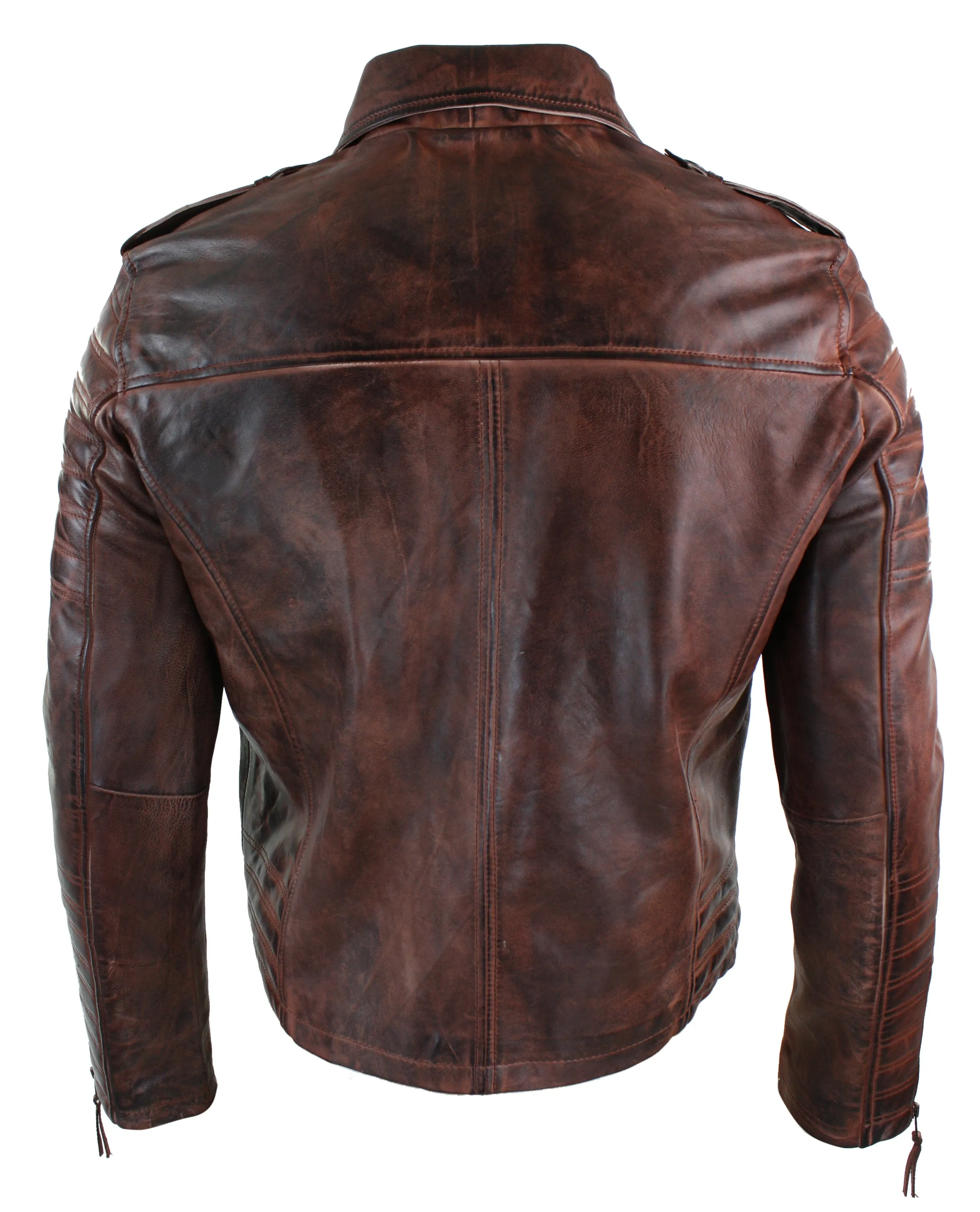 Cross Zip Biker Jacket Leather