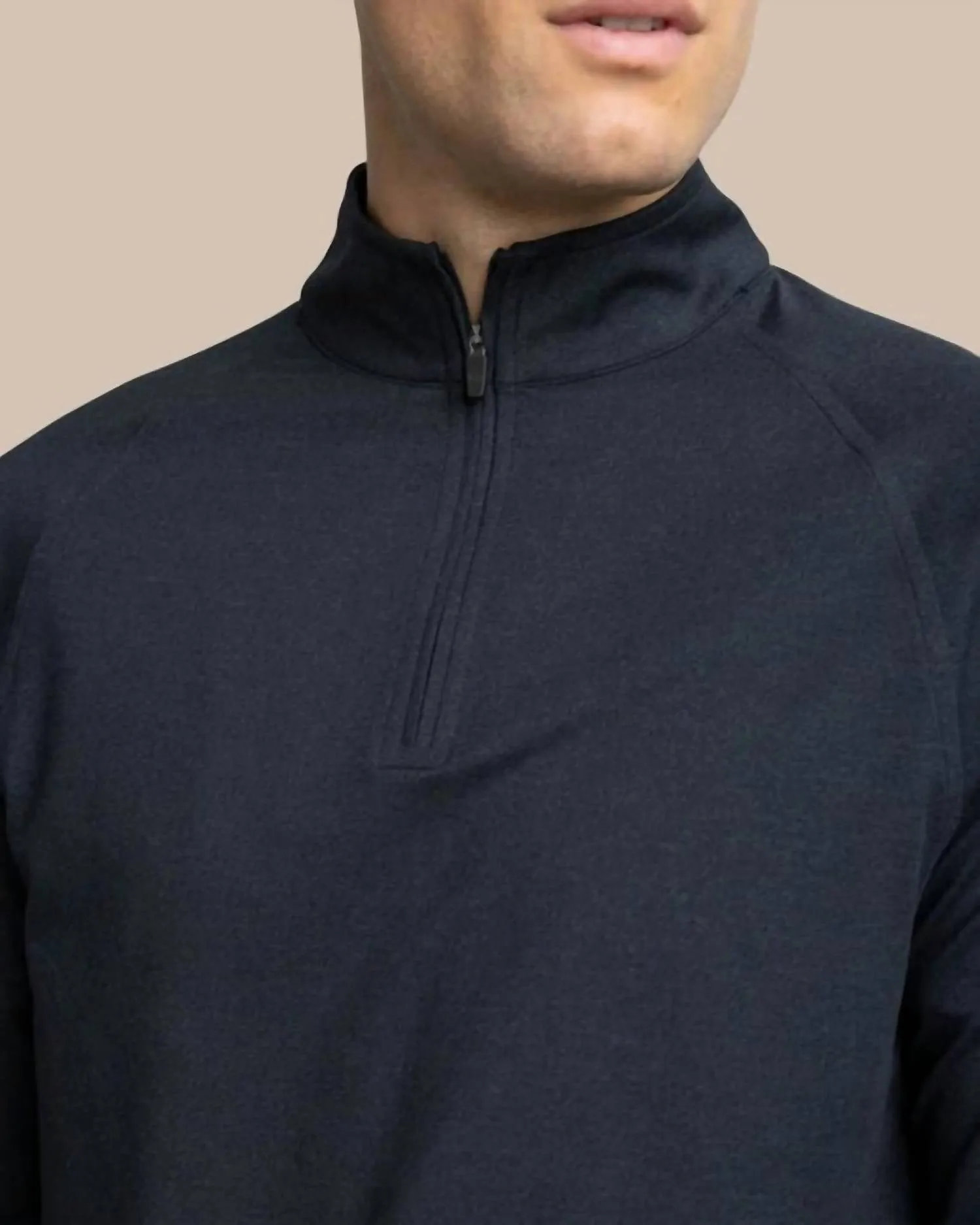 Cruiser Heather Quarter Zip In Heather Caviar Black