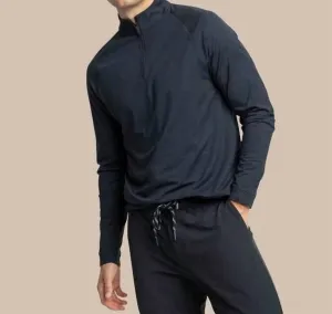 Cruiser Heather Quarter Zip In Heather Caviar Black