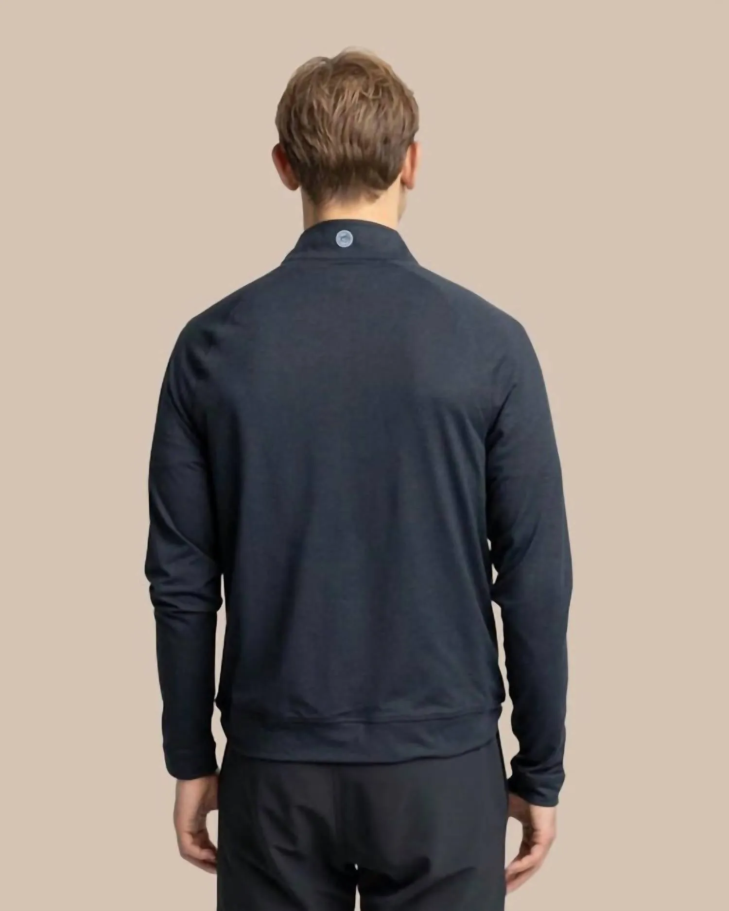 Cruiser Heather Quarter Zip In Heather Caviar Black