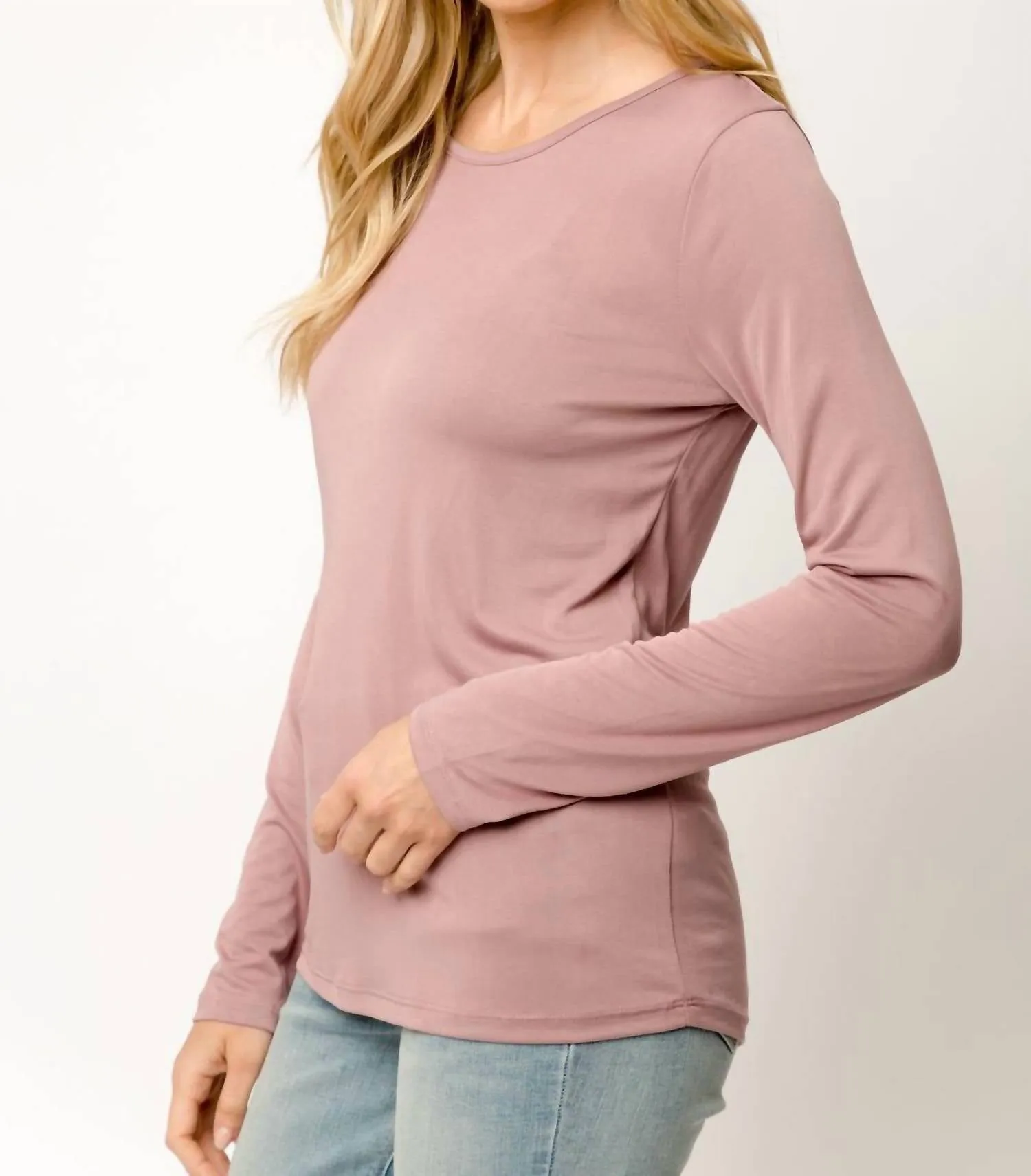 Cupro Modal Slim Top In Mauve
