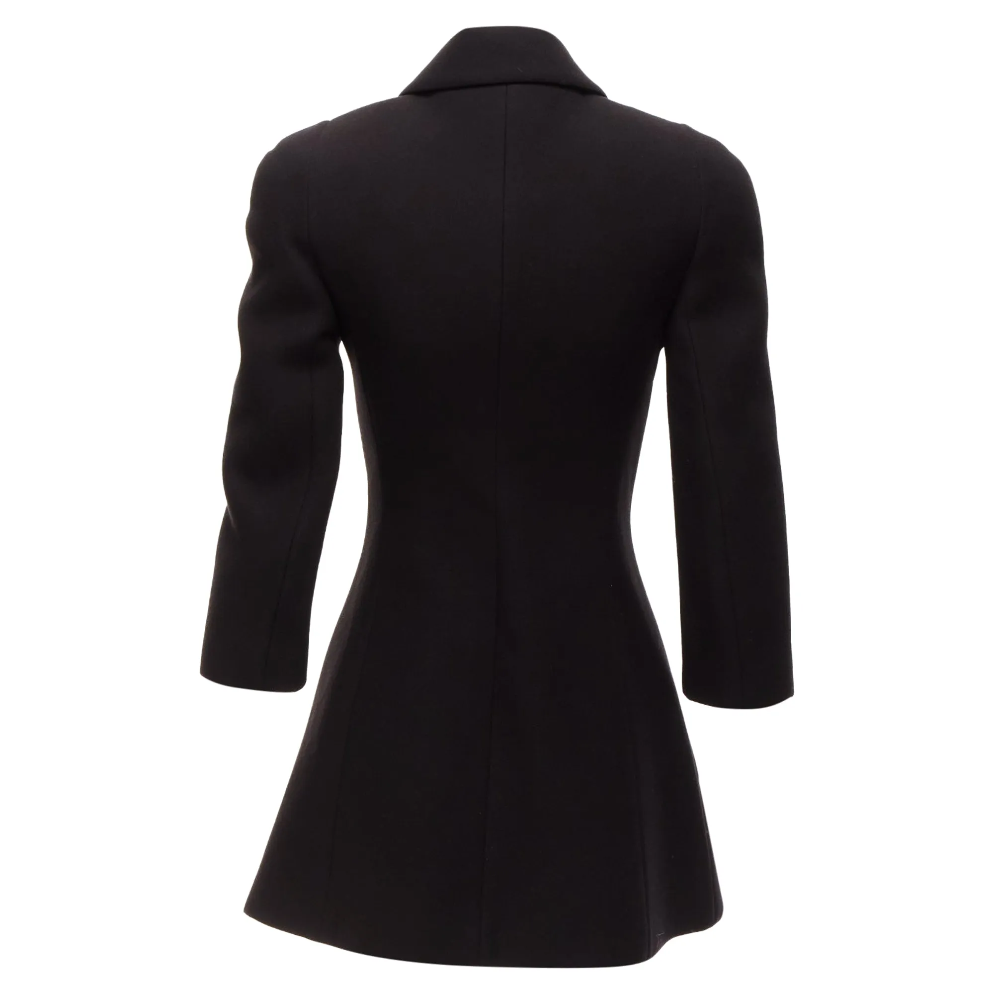 David Koma Cady Chunky Chain Trim Fit Flare Coat Dress