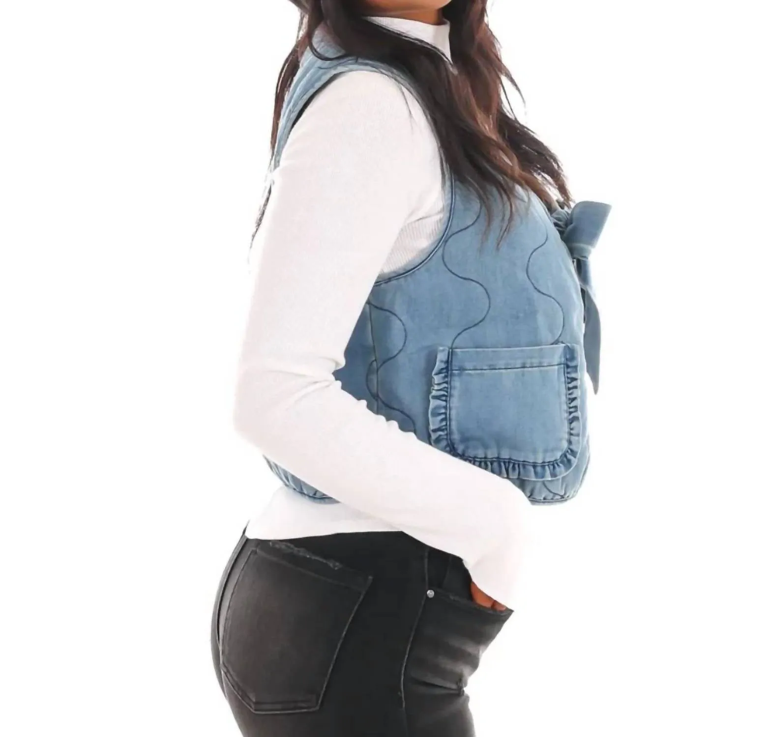 Denim Darling Bow Vest