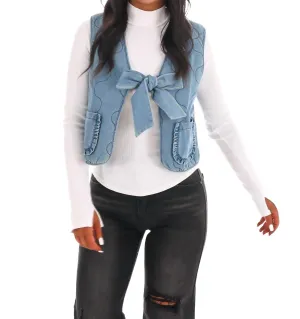 Denim Darling Bow Vest