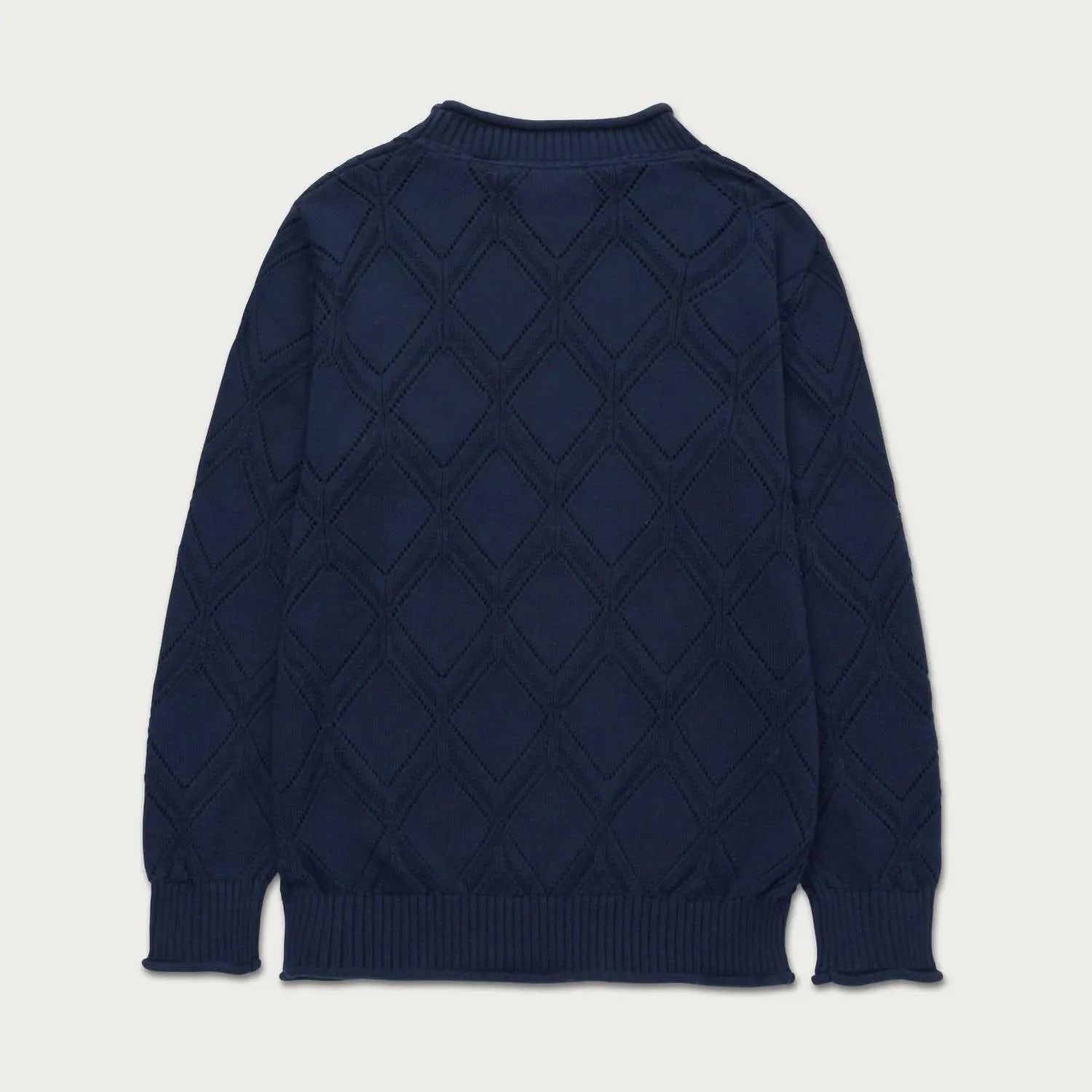 Diamond Knit Sweater In Navy