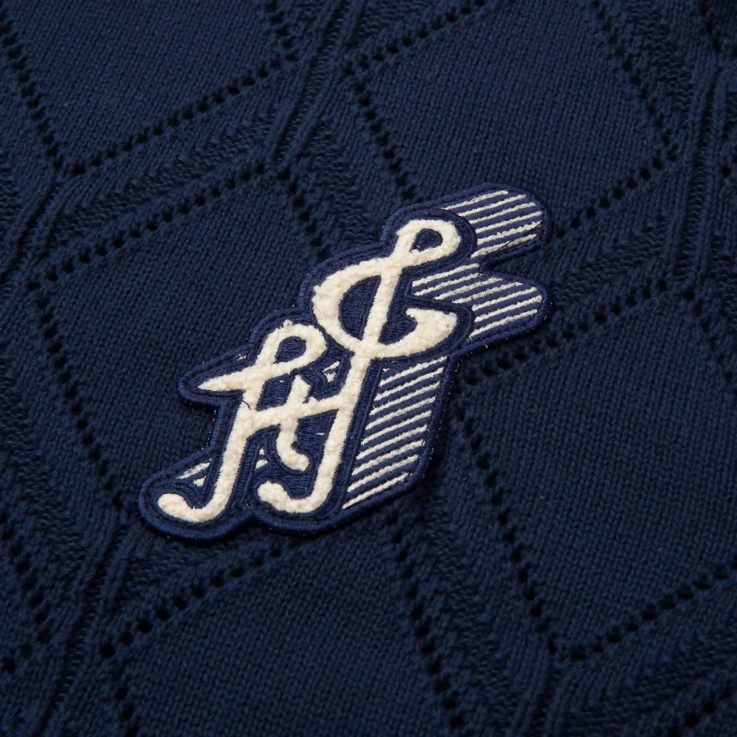 Diamond Knit Sweater In Navy