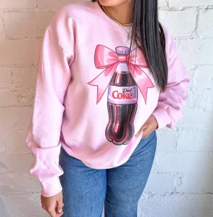 Diet Coke Soda Bottle Sweatshirt In Light Pink