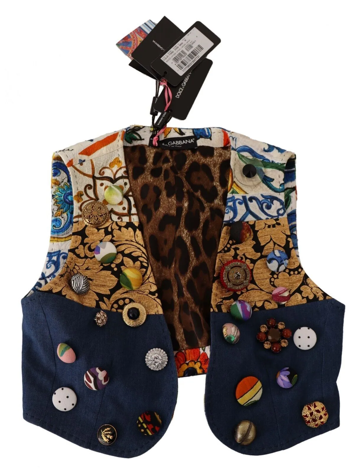 Dolce & Gabbana Cropped Vest Top with Button Women's Accents