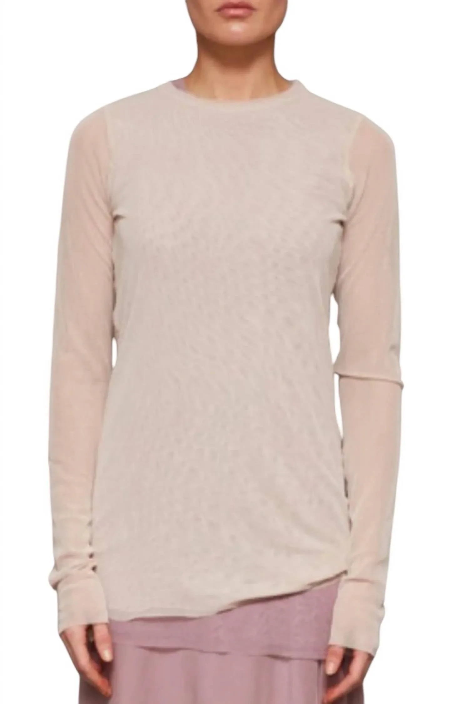 Double Layer Tulle Shirt In Buff