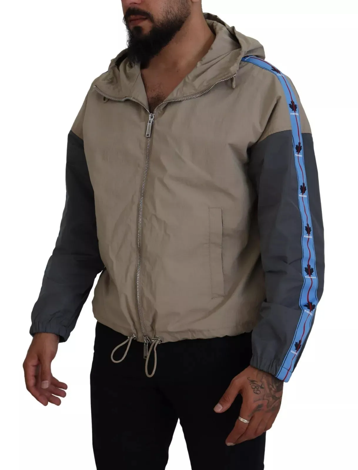 Dsqua²   Sleeves Hooded Full Zip Men's Jacket