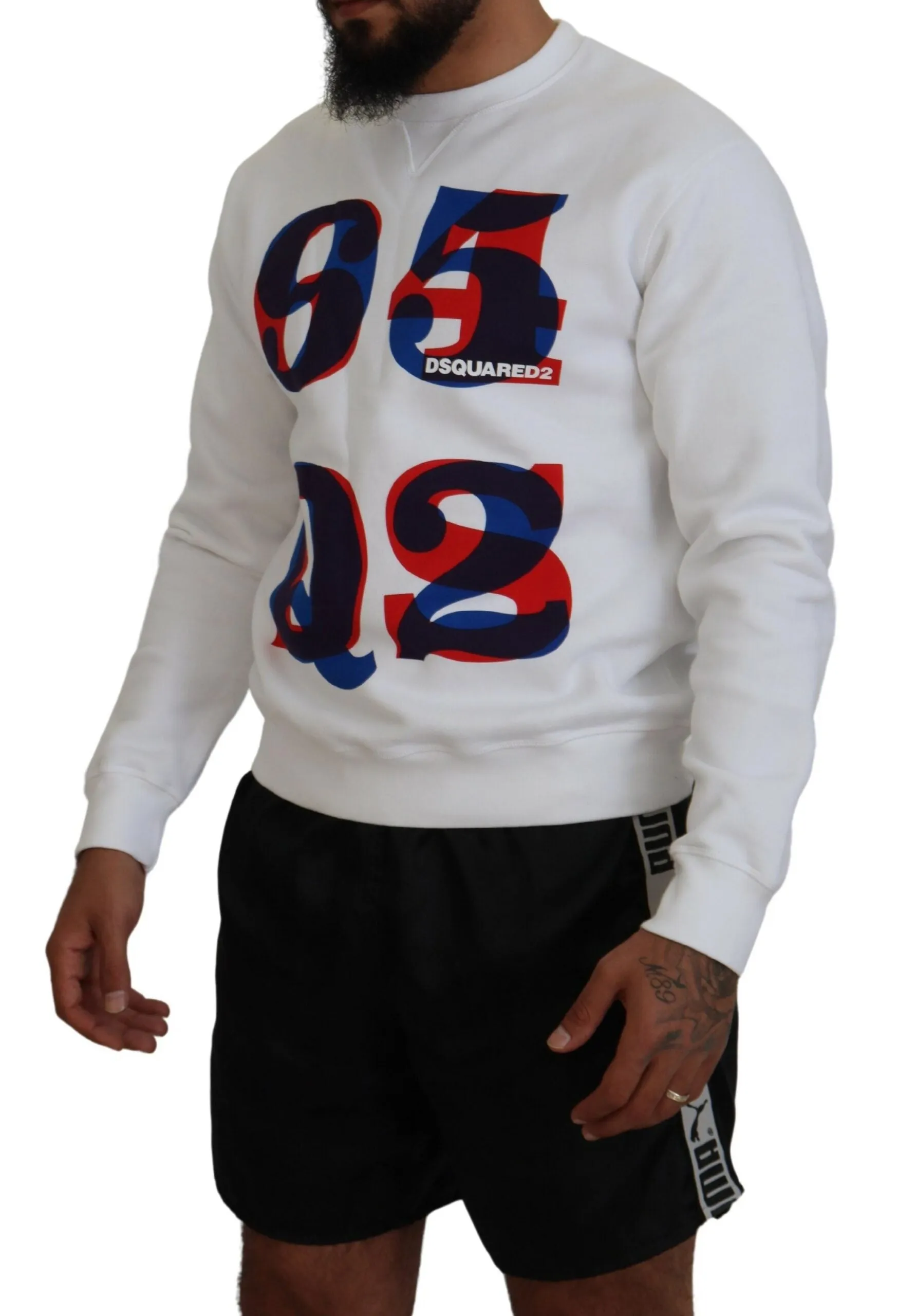Dsquared² Printed Long Sleeves Pullover Men's Sweater (Pre-Owned)