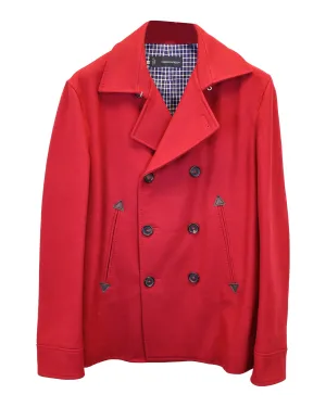 Dsquared2 Double-Breasted Coat in Red Wool