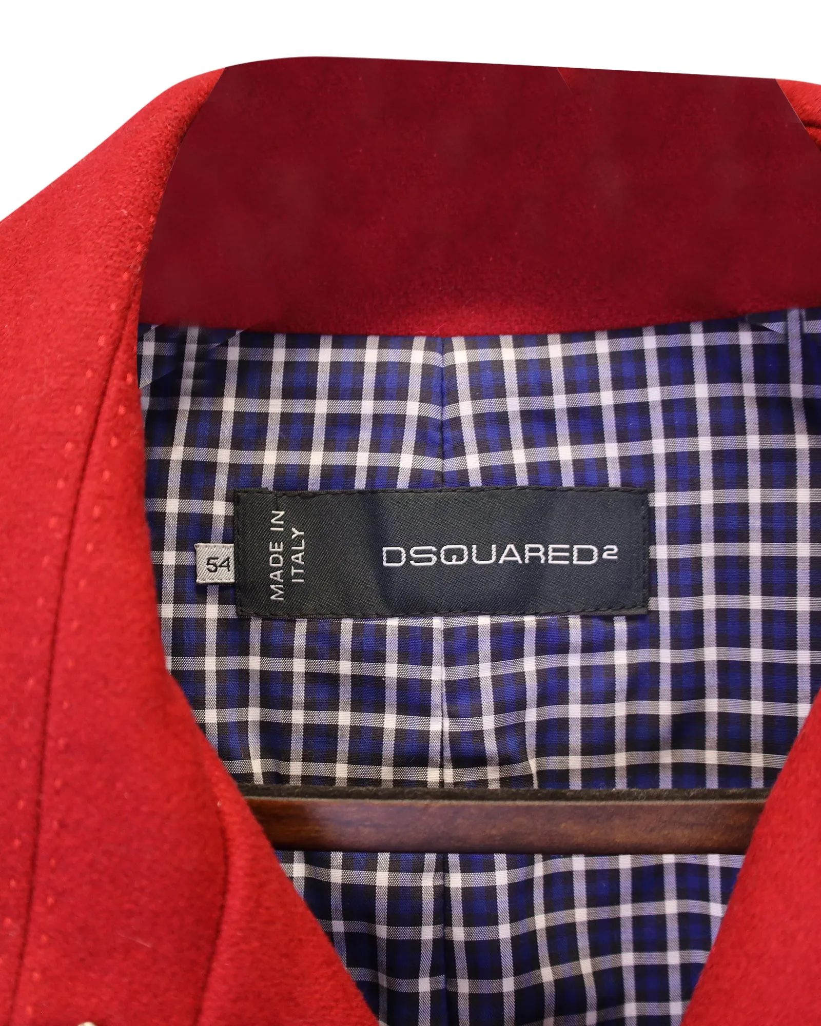 Dsquared2 Double-Breasted Coat in Red Wool