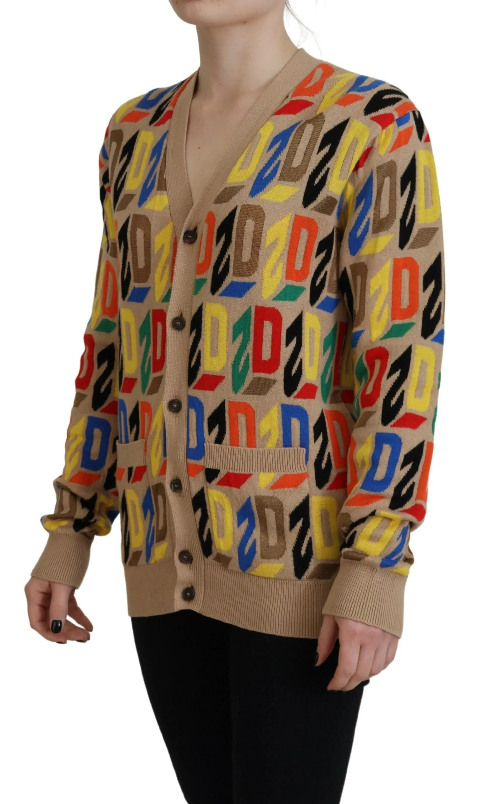 Dsquared2 Logo Long Sleeve Women Cardigan Women's Sweater (Pre-Owned)