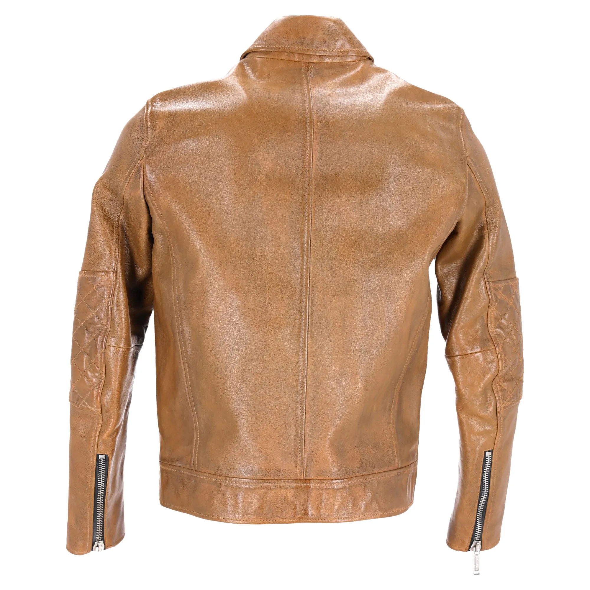 Dsquared2 Studded Vintage Effect Jacket in Brown Leather