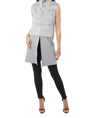 Earl Genuine Rabbit Vest In Gray