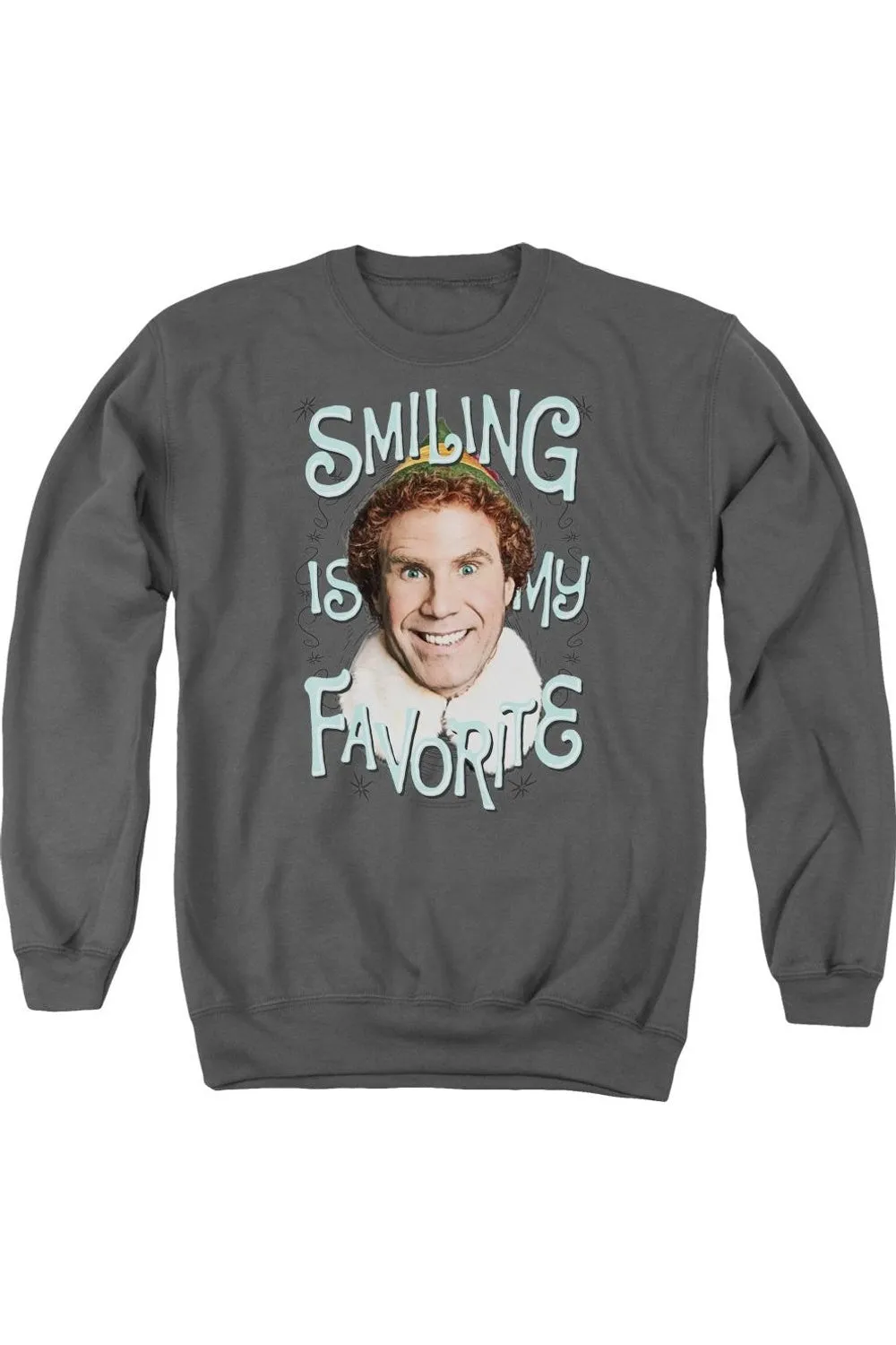 Elf Smiling Adult Crewneck Sweatshirt