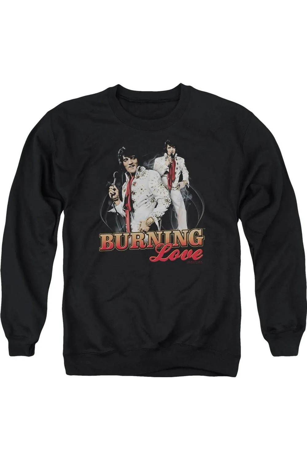 Elvis Presley Burning Love Adult Crewneck Sweatshirt