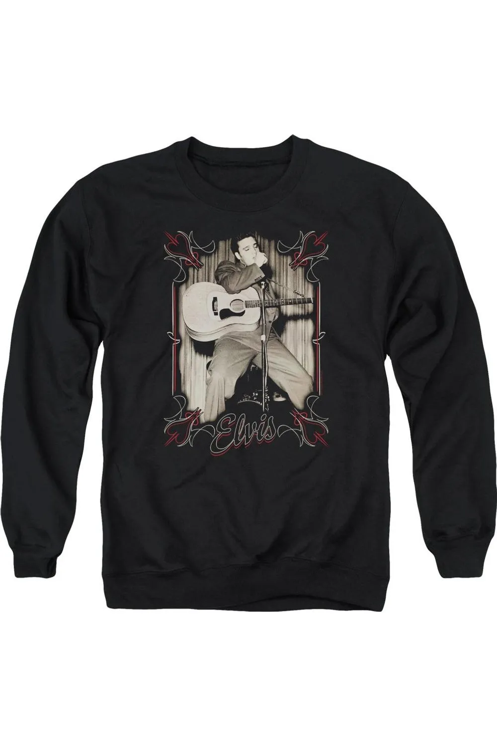 Elvis Presley Elvis Pinstripes Adult Crewneck Sweatshirt