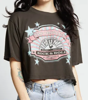Elvis X Sun Records Crop Tee In Vintage Black
