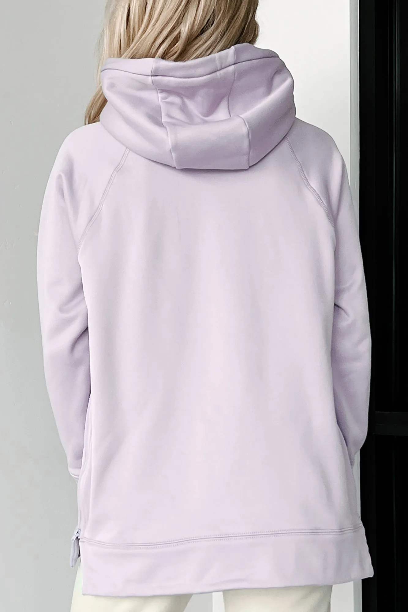 Embracing The Adventure Zipper Detailed Hoodie (Lilac)