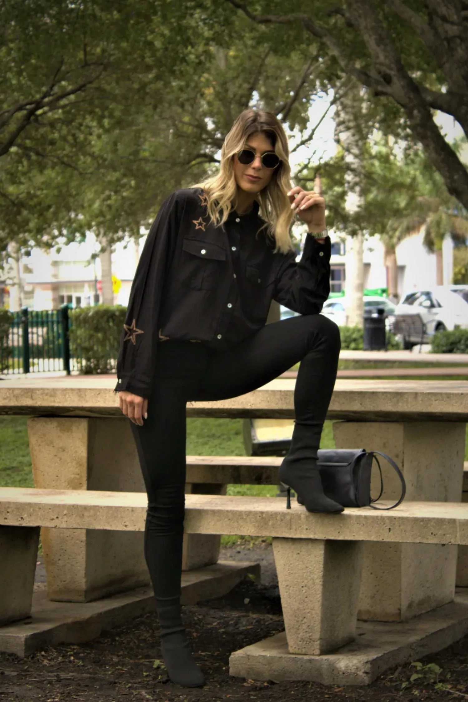 Embroidered Shirt In Black