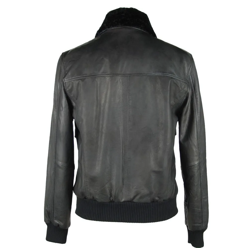 Emilio Romanelli Sleek Leather Zip Men's Jacket