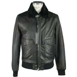 Emilio Romanelli Sleek Leather Zip Men's Jacket