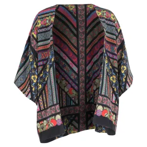 Etro Printed Kimono Jacket in Multicolor Silk