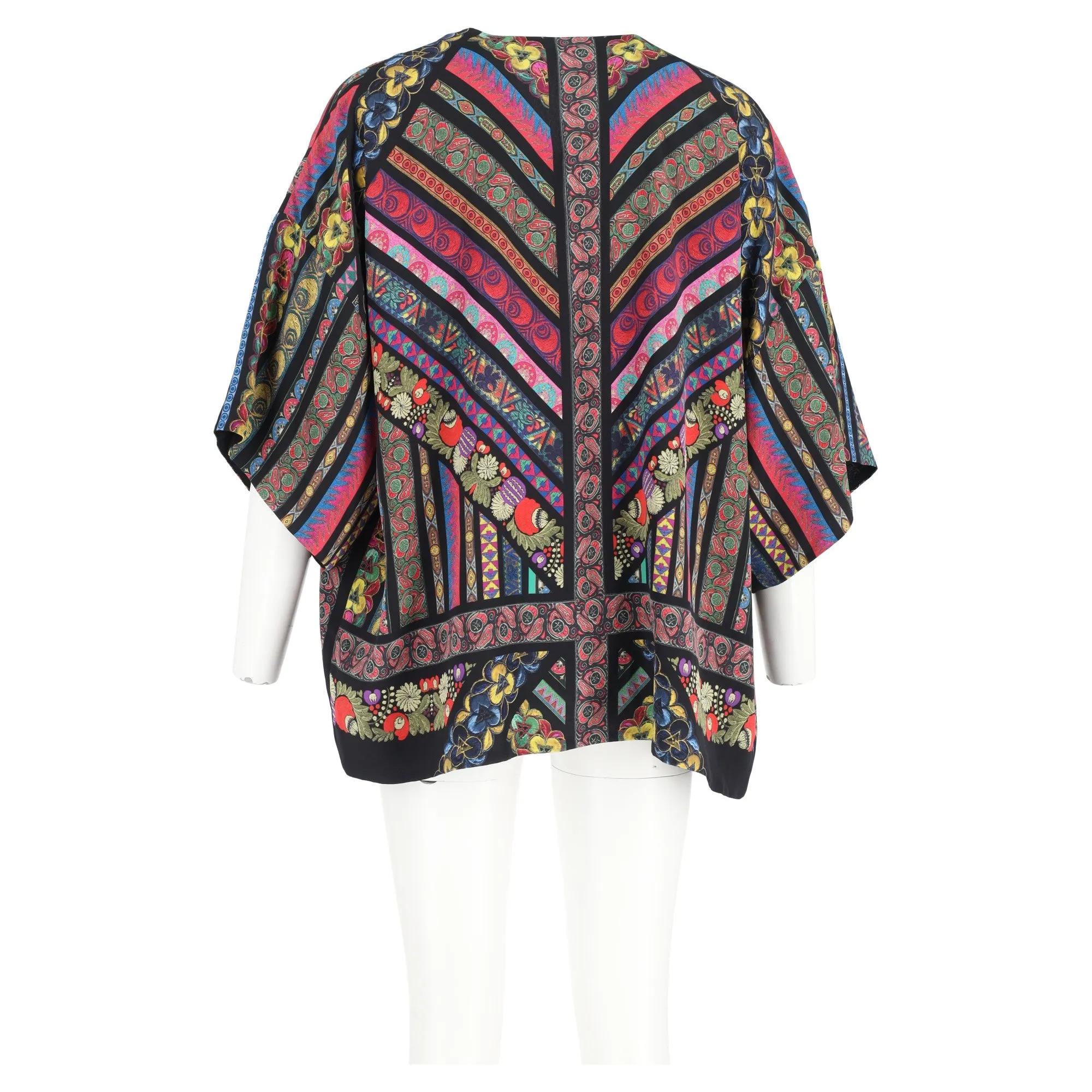 Etro Printed Kimono Jacket in Multicolor Silk