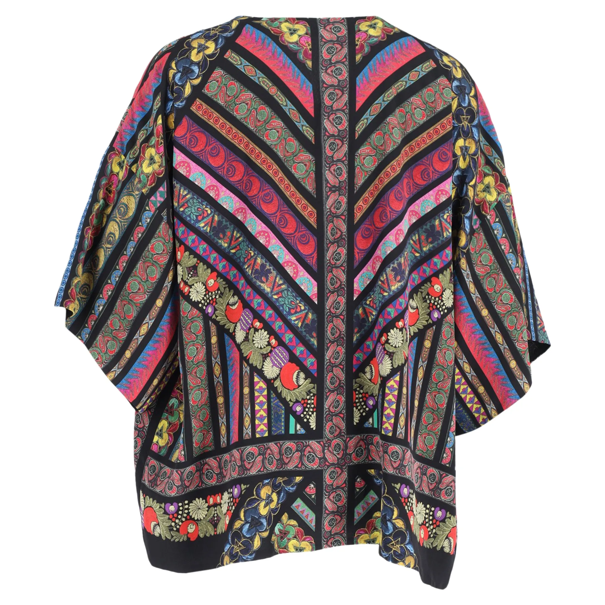 Etro Printed Kimono Jacket in Multicolor Silk