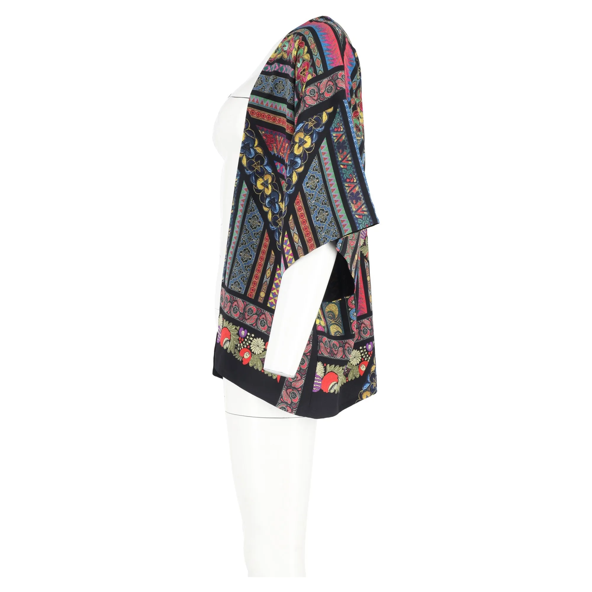 Etro Printed Kimono Jacket in Multicolor Silk