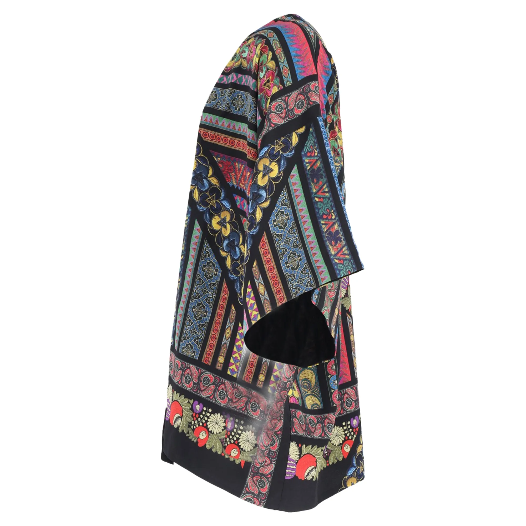 Etro Printed Kimono Jacket in Multicolor Silk