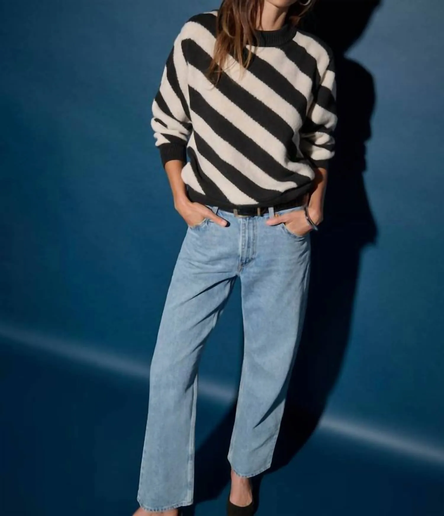 Fabienne Sweater In Parchment Regatta Stripe