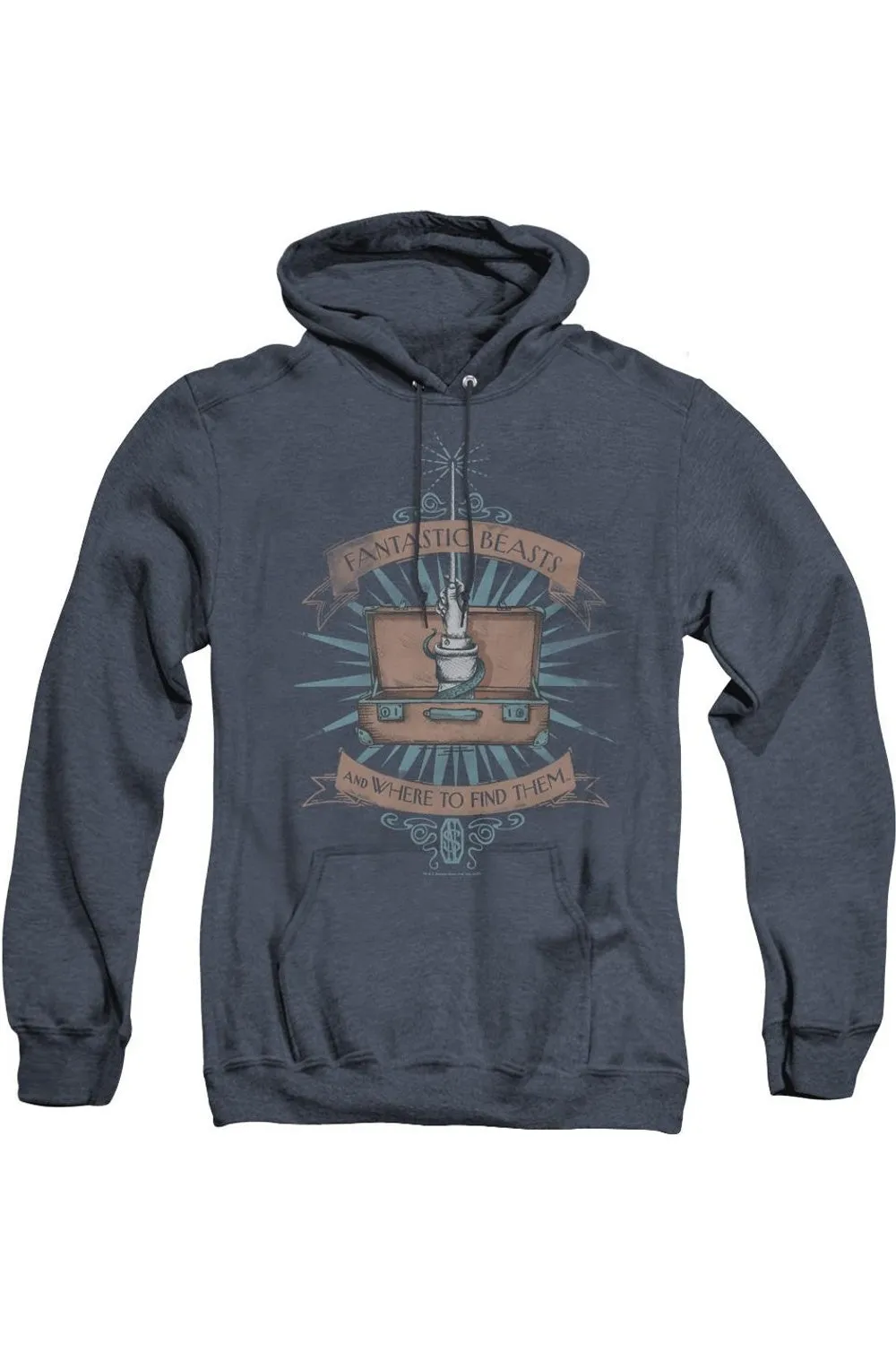 Fantastic Beasts Briefcase Adult Heather Hoodie / Hooded Sweatshirt