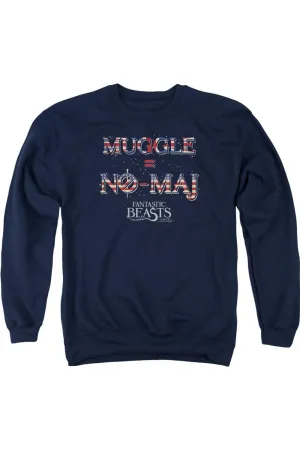 Fantastic Beasts Uk Us No Maj Adult Crewneck Sweatshirt